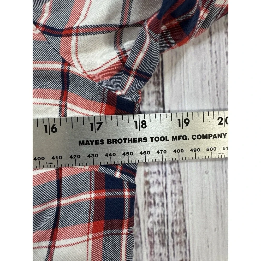 Tommy Hilfiger Shirt Men's Long Sleeve Button Up Red‎ White Plaid Size Small